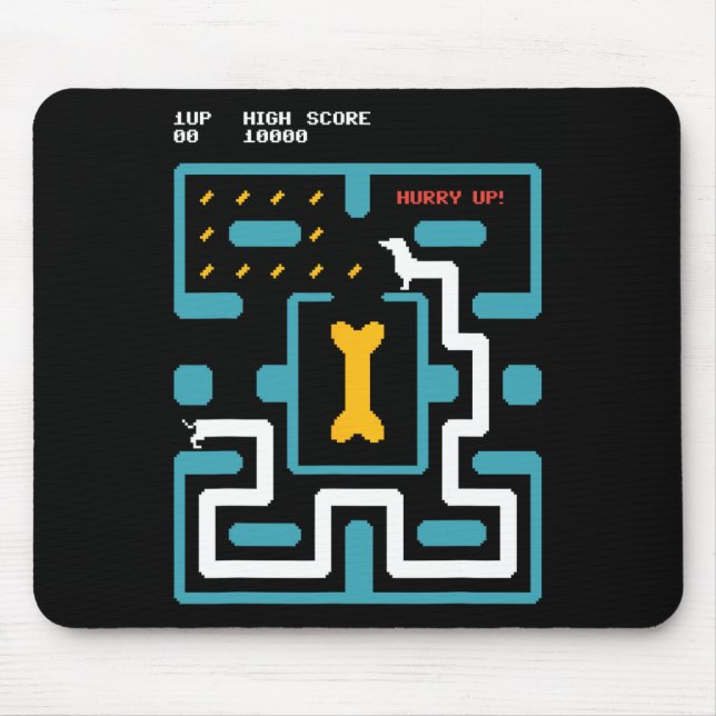 Retro Gaming Console Video Game Dog 80s Arcade  Mousepad (Vorne)