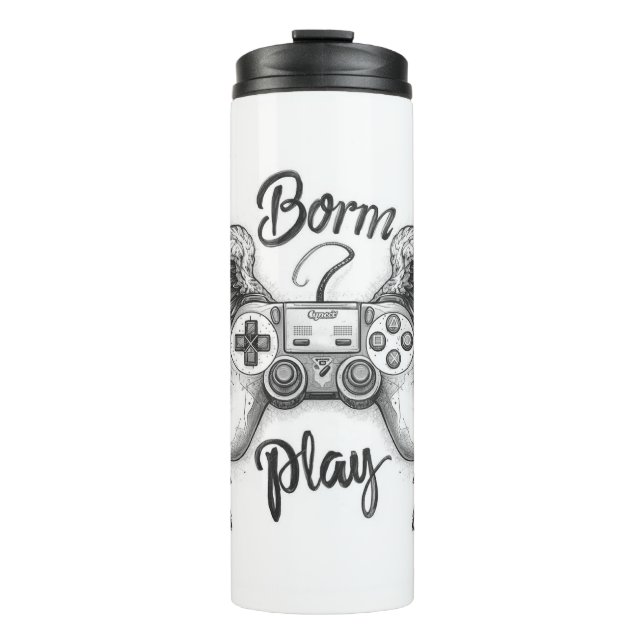 "Retro-Gaming-Controller mit Engelsflügeln Thermosbecher (Vorderseite)