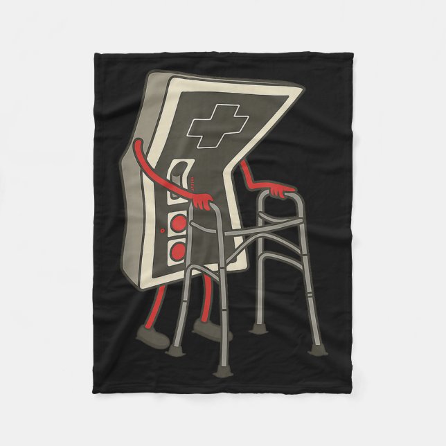 Retro Gaming Controller Old Gamer With Walker Funn Fleecedecke (Vorderseite)