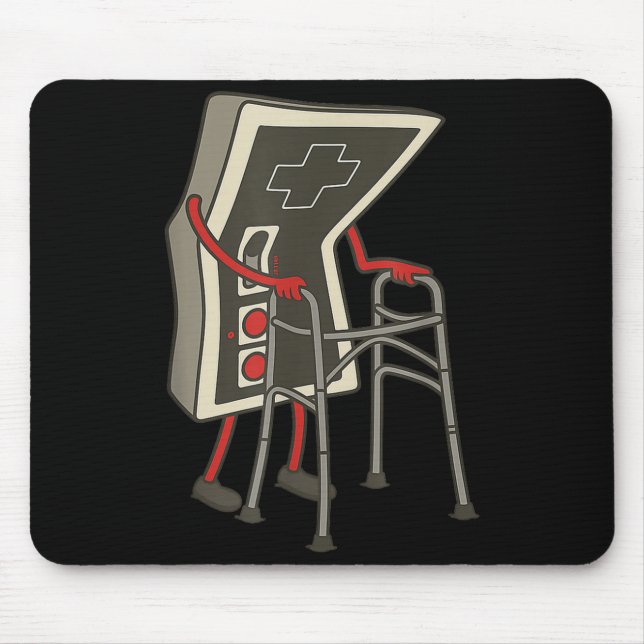 Retro Gaming Controller Old Gamer With Walker Funn Mousepad (Vorne)