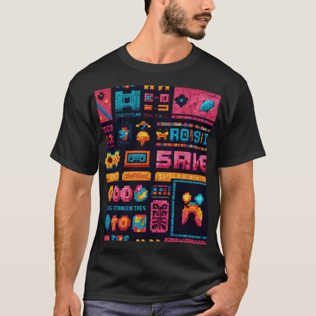 Retro Gaming: Ein pixeliges Paradies T-Shirt (Vorderseite)