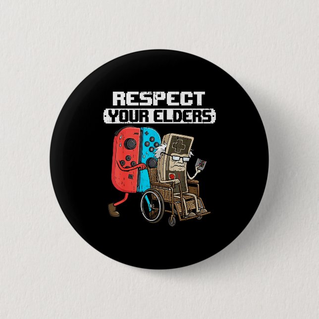 Retro Gaming Funny Gamer Controller 80s Respect Yo Button (Vorderseite)