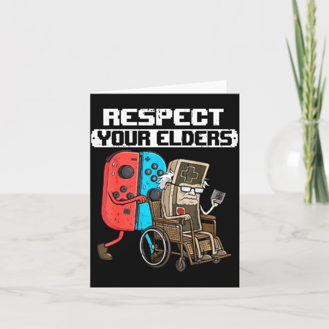 Retro Gaming Funny Gamer Controller 80s Respect Yo Karte (Vorderseite)