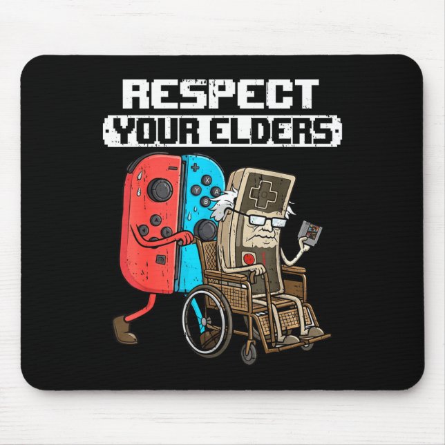 Retro Gaming Funny Gamer Controller 80s Respect Yo Mousepad (Vorne)