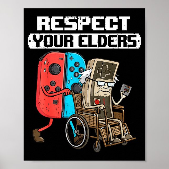 Retro Gaming Funny Gamer Controller 80s Respect Yo Poster (Vorne)
