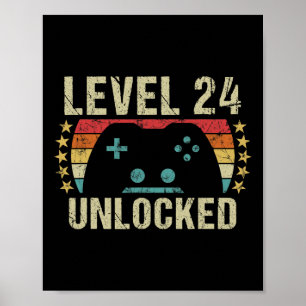 Retro-Gaming-Geschenk zum 24. Geburtstag, 24-jähri Poster