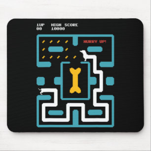 Retro-Gaming-Konsole Videospiel Hund 80er Arcade Mousepad