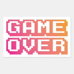Retro-Gaming-Pixel-Schriftart-Sticker Rechteckiger Aufkleber