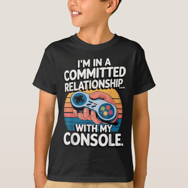 Retro Gaming Relationship Funny Gamer Console Love T-Shirt (Vorderseite)