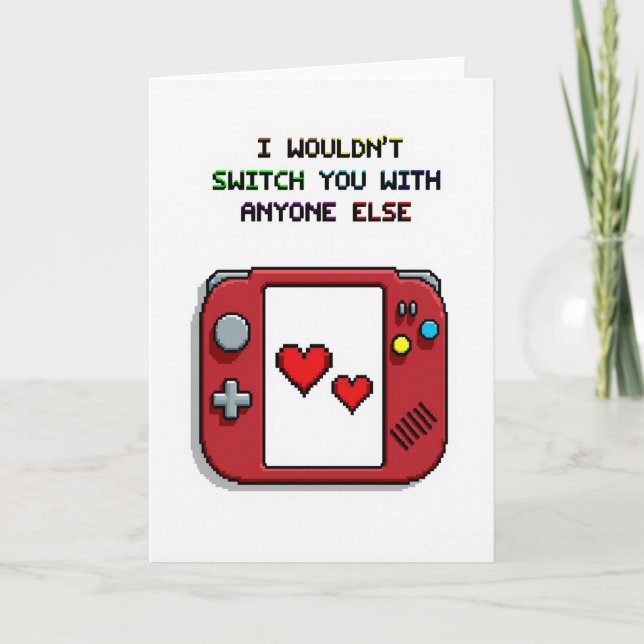 Retro Gaming Romance Card Karte (Vorderseite)