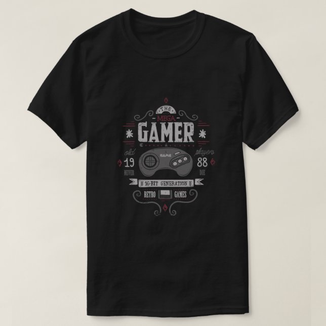 Retro Gaming - Sega genesis 16 bit - Cartridge Gam T-Shirt (Design vorne)