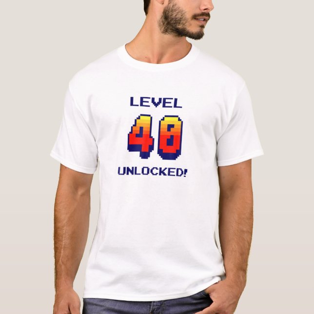 Retro-Gaming-Stufe 40 unverschlossen 40 Jahre alt T-Shirt (Vorderseite)