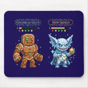 Retro-Gaming-Weihnachten   Pixel-Art-Lebkuchen Mousepad