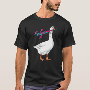 Retro-Gans Baseball-Schläger haltend Ente Huhn Gan T-Shirt