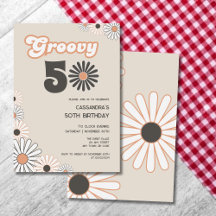 Retro-Gänseblümchen-Boho-Terrakotta-Natürlich 50. 