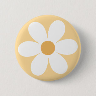 Retro-Gänseblümchen gelb Boho Button