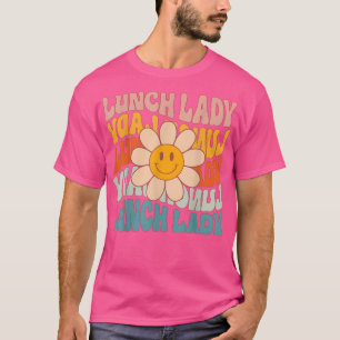 Retro-Gänseblümchen Groovy Mittagessen-Dame Cafete T-Shirt