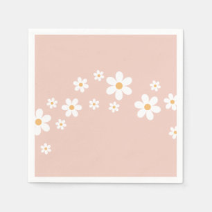 Retro-Gänseblümchen Groovy Pink floral Serviette