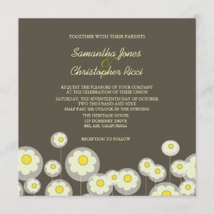 Retro-Gänseblümchen-Hochzeitseinladungen/diy Farbe Einladung