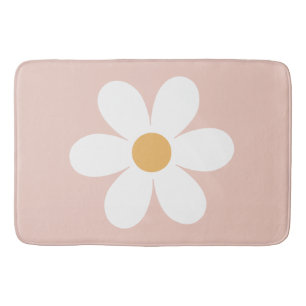 Retro Gänseblümchen rosa Boho Badematte