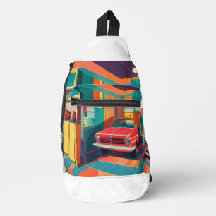 Retro Garage Vibes Crossbody Bag