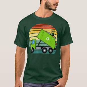 Retro Garbage Truck Waste Management T-Shirt Boys