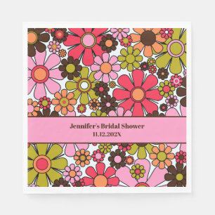 Retro Garden Blume 60er 70er Blumenästhetik Serviette