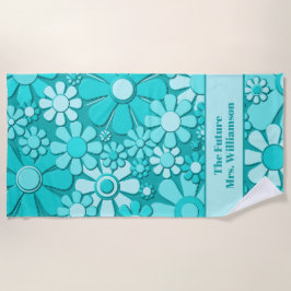Retro Garden Blume 60er 70er Blumenmuster Bridge Strandtuch