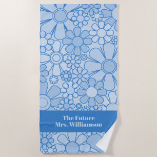 Retro Garden Blume 60er 70er Blumenmuster Bridge Strandtuch