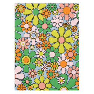 Retro Garden Blume 60er 70er Blumenmuster Tischdecke
