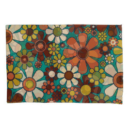 Retro Garden Blume 60er 70er Floral Muster Kissenbezug