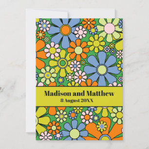 Retro Garden Blume 60er 70er Floral Save The Date