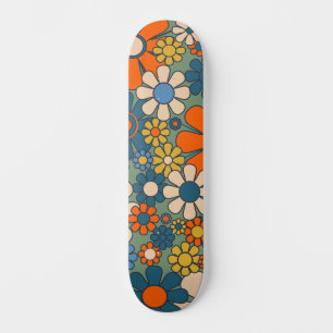 Retro Garden Blume Blumenmuster Skateboard