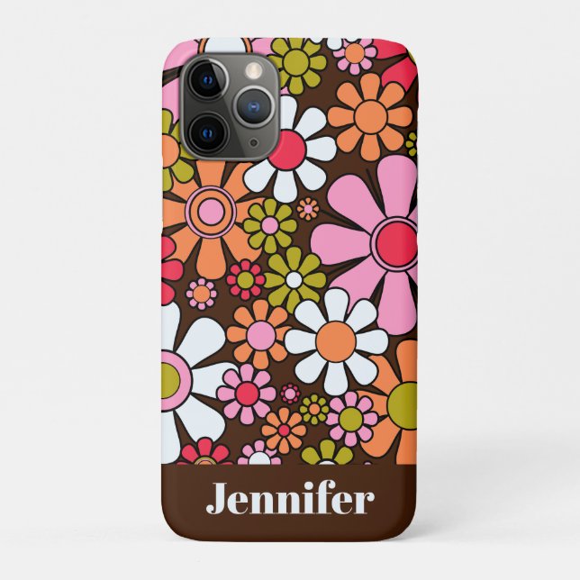 Retro Garden Blume Groovy 60er 70er Floral Pattern Case-Mate iPhone Hülle (Rückseite)