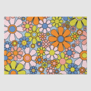 Retro Garden Blume Groovy 60er 70er Spring Floral Seidenpapier