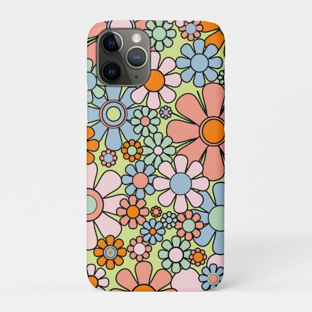 Retro Garden Blume Groovy 60er 70er Spring Pastel Case-Mate iPhone Hülle (Rückseite)