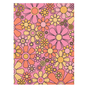 Retro Garden Blume Groovy Pink 60er 70er Floral Tischdecke