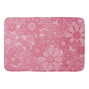 Retro Garden Blume Hübsch rosa Blumenmuster Badematte