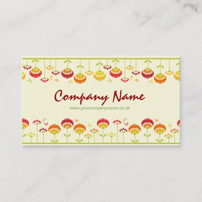 Retro Garden Business Card Visitenkarte (Vorderseite)