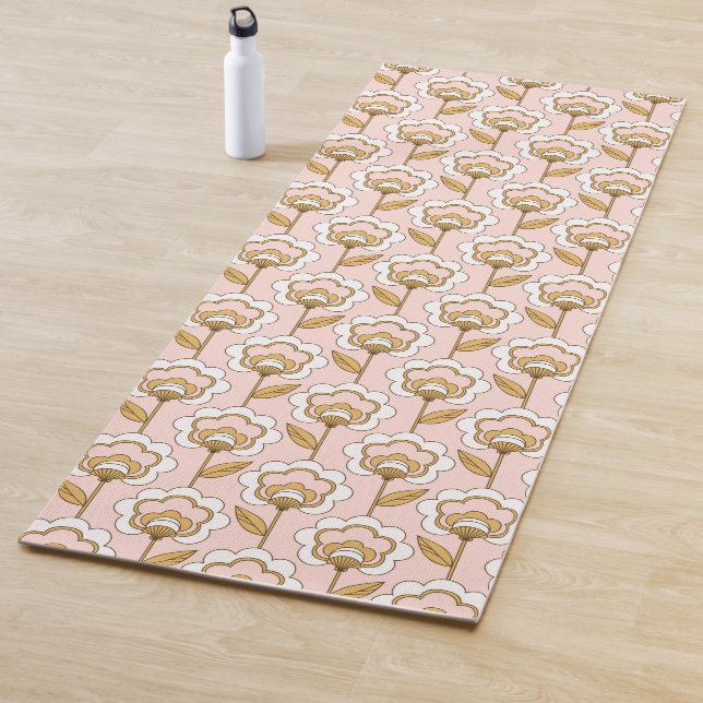 Retro Garden Pink Floral Muster Yogamatte (Beispiel)
