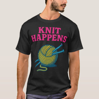 Retro-Garn-Design 'Knit Happens' Lustige Strickkun T-Shirt