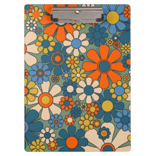 Retro-Gartenblumen Blumenmuster Klemmbrett