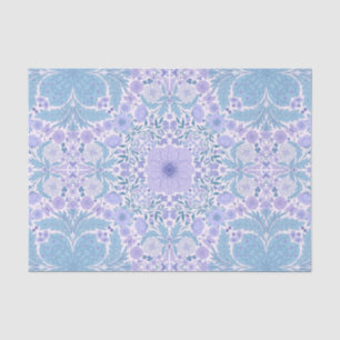 Retro Gartenfloralen in Blau und Violett Seidenpapier