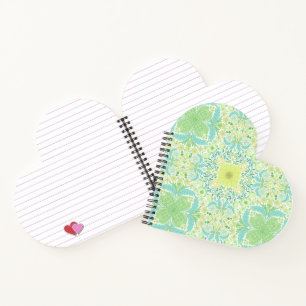 Retro-Gartenflorchen in grün und gelb Notizbuch