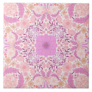 Retro-Gartenflorchen in Rosa Fliese