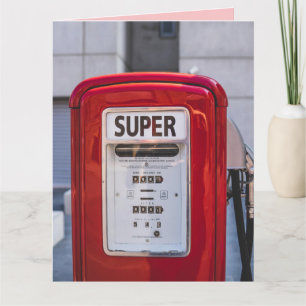 RETRO GAS PUMP SUPER BIRTHDAY FUNNY CARDS KARTE