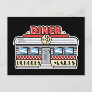 Retro-Gastronomiedesign Postkarte