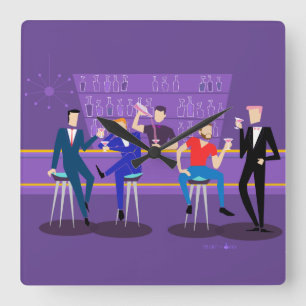 Retro-Gay-Bar-Acrylwand Quadratische Wanduhr