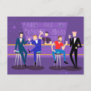 Retro Gay Bar Postcard Postkarte