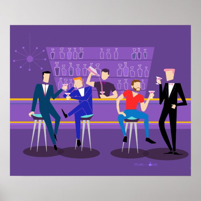 Retro Gay Bar Poster (Vorne)